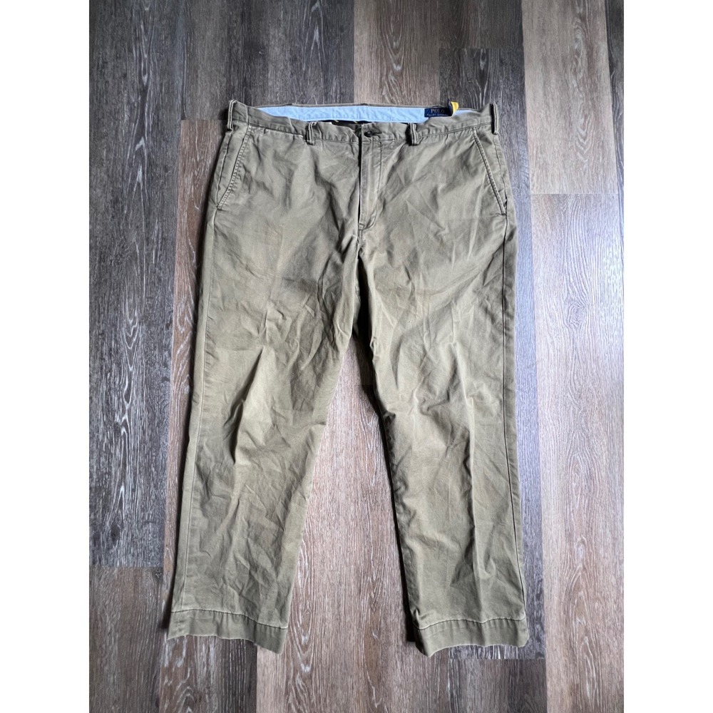 Polo Ralph Lauren Chino Pants Mens 42/30 Khaki Stretch Straight Fit Cotton